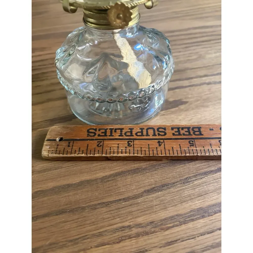 Vintage Clear Glass Oil Lamp Small Lamp With Clear Glass Chimney